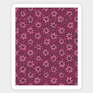 Batik Florals in blackberry Tones Sticker